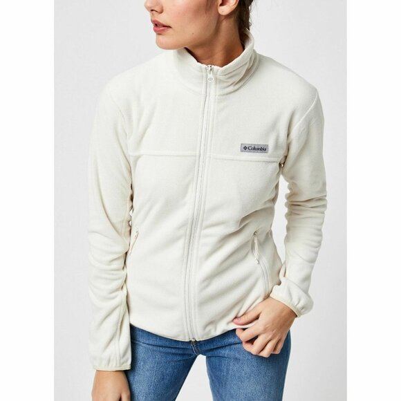 Columbia Off White Oatmeal Ali Peak Full Zip Fleece Sweatshirt size L - Picture 1 of 16
